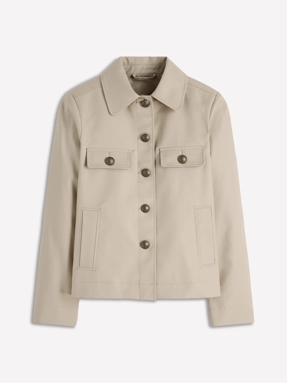 Boden Gloucester Short Trench Style Coat in Cappuccino, size 4P NWT! - Picture 2 of 5